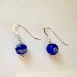 Blue Glass Bead Earrings